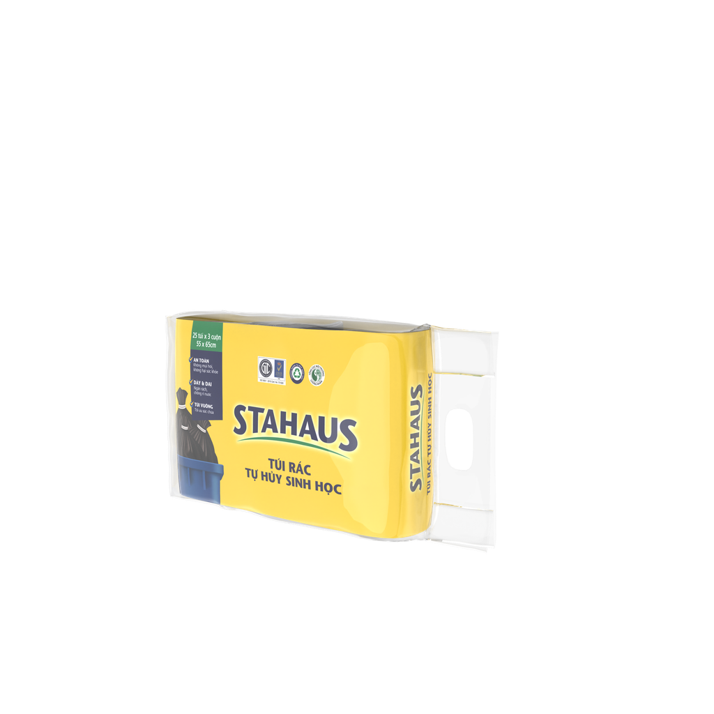 Túi Rác Tự Hủy Sinh Học STAHAUS 55x65cm (màu đen) (3 cuộn/1kg)