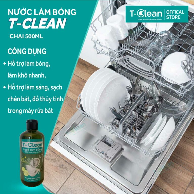 Nước Làm Bóng T-Clean hương chanh Eco – Giúp Bát Đĩa Sáng Bóng, Không Tì Vết