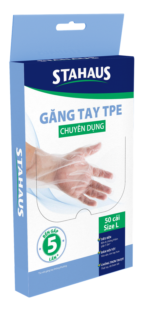 Găng Tay TPE STAHAUS size L (50 cái/hộp)