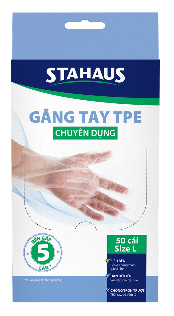 Găng Tay TPE STAHAUS size L (50 cái/hộp)