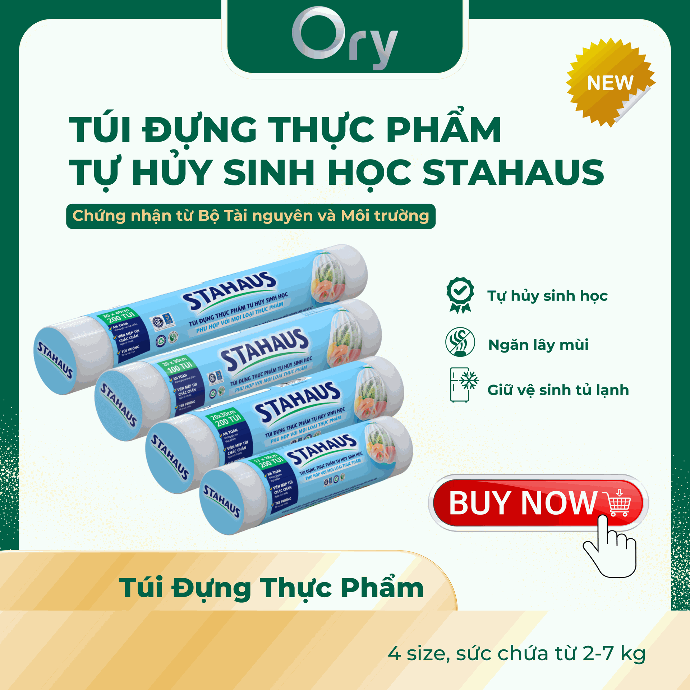 Túi Đựng Thực Phẩm Tự Hủy Sinh Học STAHAUS 20x30cm (100 cái/cuộn)