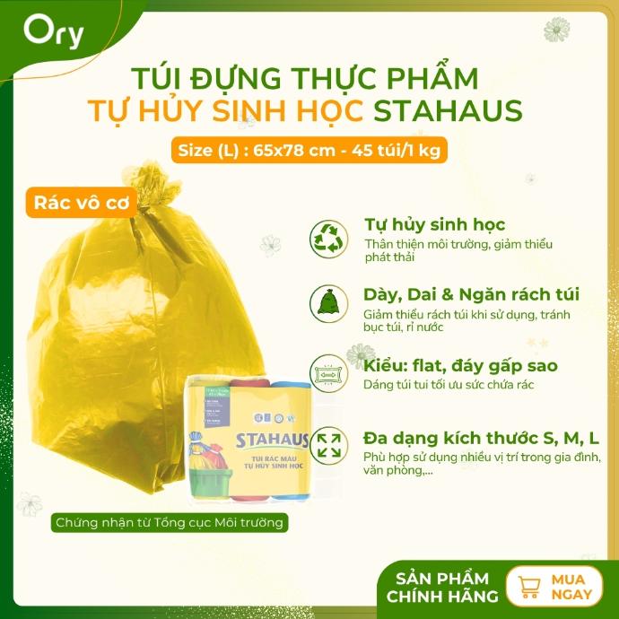 Túi Rác THSH STAHAUS 65x78cm, (màu xanh, hồng, vàng) (3cuộn/1kg)
