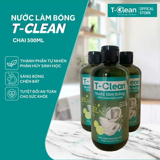 Nước Làm Bóng T-Clean hương chanh Eco – Giúp Bát Đĩa Sáng Bóng, Không Tì Vết