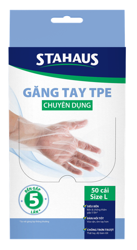 Găng Tay TPE STAHAUS size L (50 cái/hộp)