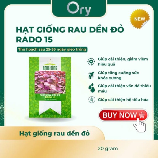 Hạt giống Rau dền đỏ Rado 15, thu hoạch sau 25-35 ngày (20 gram)