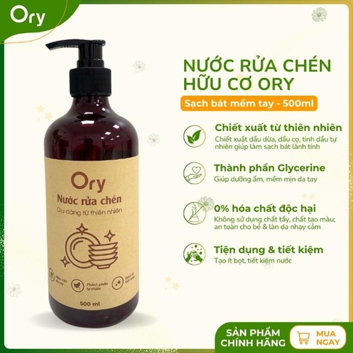 [P300001] Chai nước rửa chén ORY, dịu dàng từ thiên nhiên (chai 500ml)