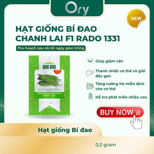 [G300001] Hạt giống Bí đao chanh lai F1 Rado 1331, thu hoạch sau 45-50 ngày (0,2 gram)
