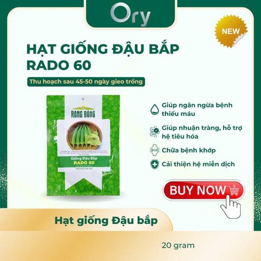 [G300020] Hạt giống Đậu bắp Rado 60, thu hoạch sau 45-50 ngày (20 gram)