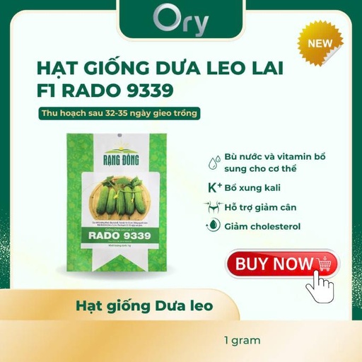 [G300008] Hạt giống Dưa leo lai F1 9339, thu hoạch sau 32-35 ngày (1 gram)