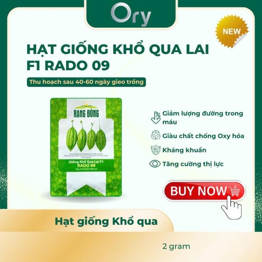 [G300009] Hạt giống Khổ qua lai F1 Rado 09, thu hoạch sau 40-60 ngày (2 gram)
