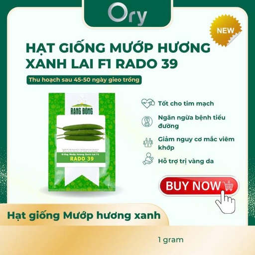 [G300010] Hạt giống Mướp hương xanh lai F1 39, thu hoạch sau 45-50 ngày (1 gram)