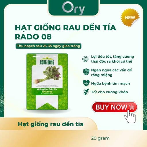 [G300014] Hạt giống Rau dền tía Rado 08, thu hoạch sau 25-55 ngày (20 gram)