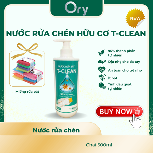 [G700002] Nước Rửa Chén T-Clean 95% thành phần tự nhiên (chai 500ml)