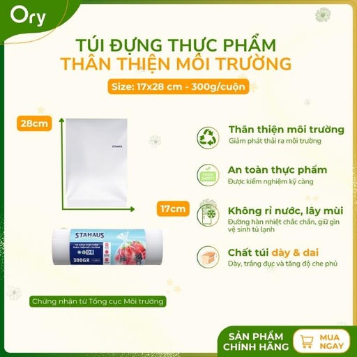 [G600007] Túi Đựng Thực Phẩm TTMT STAHAUS 17x28cm (300G/cuộn)
