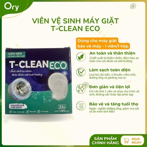 [G700006] Viên Vệ Sinh Máy Giặt T-Clean – Làm Sạch, An Toàn Cho Máy Giặt