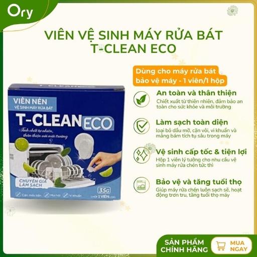 [G700005] Viên Vệ Sinh Máy Rửa Bát T-Clean Eco – Bảo Vệ Máy, Bát Đĩa Sạch Bóng