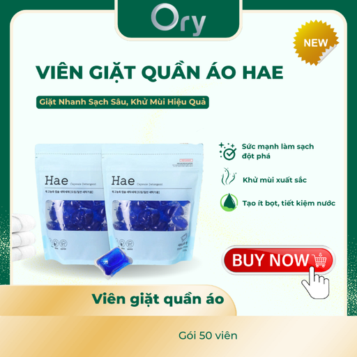 [G700010] Viên giặt tẩy siêu sạch Hae - Hàn Quốc (túi 50 viên)